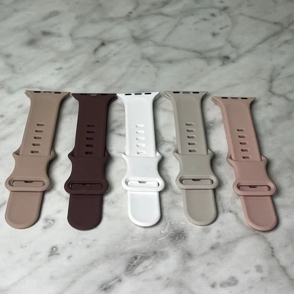 5 Pack Of Apple Watch Wrist Bands, Pinks, beige, burgundy.. For 38, 40, 41mm New